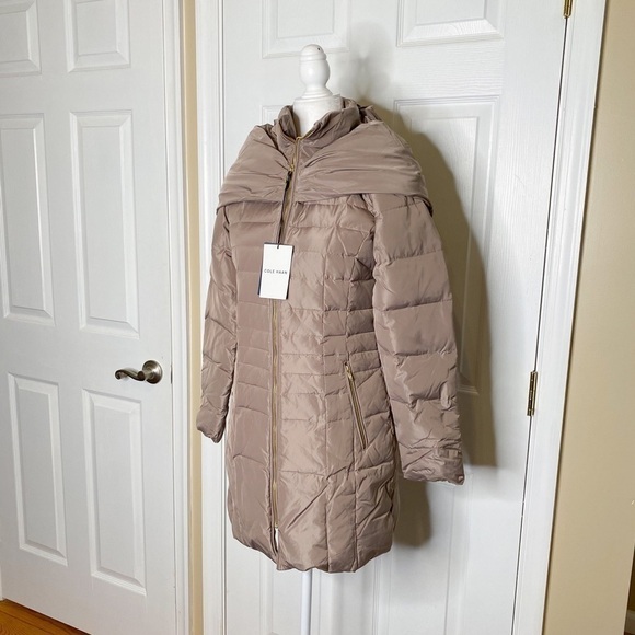 COLE Haan Down Puffer Jacket Coat XS Zip Front Hooded - Picture 7 of 11